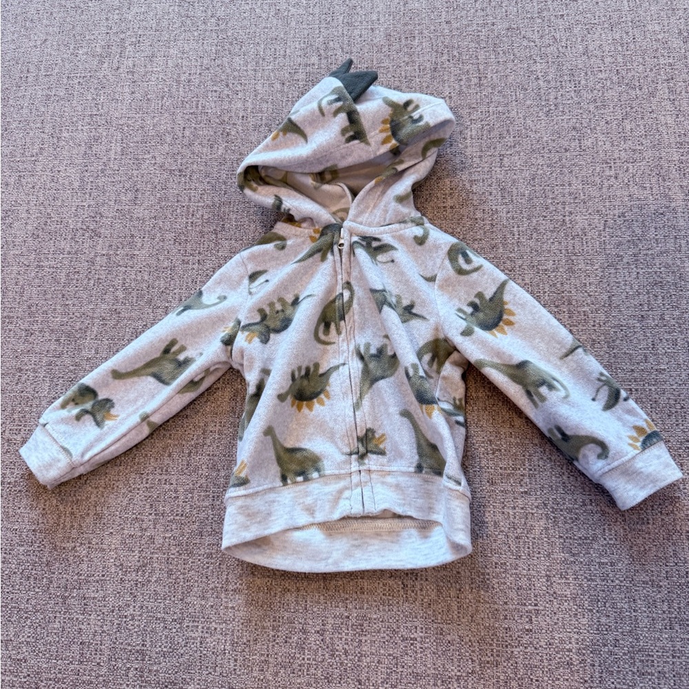 Carter’s Full Zip Dinosaur Microfleece Hooded Sweatshirt